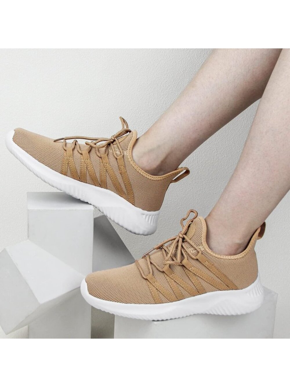 Women's Sandy Mesh Breathable Lightweight Non Slip Walking Fashion Sneakers - Picture 2 of 6